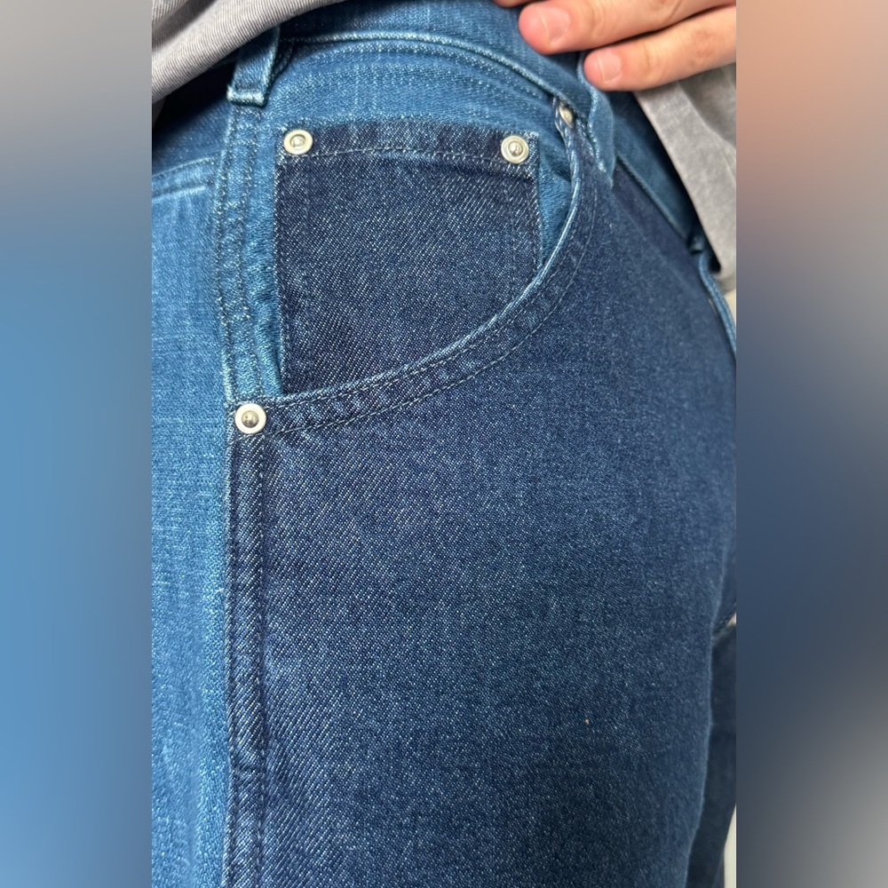 Helmut Lang Dark And Light Blue Patchwork Jeans - image 4